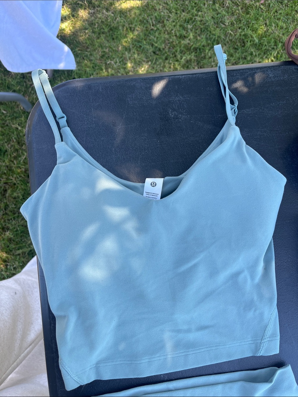 lululemon athletica Seafoam Adjustable-Strap Cropped Camisole